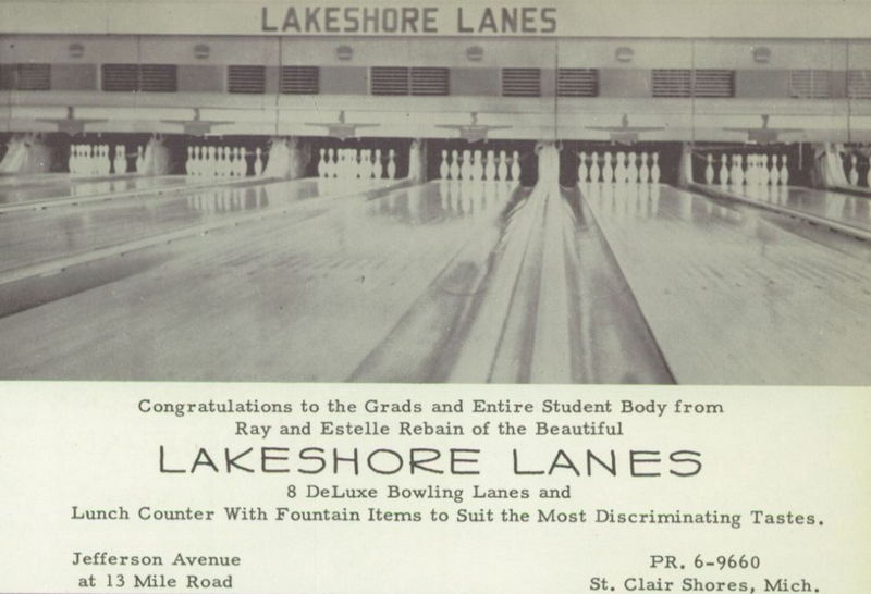 Lakeshore Lanes - Vintage Yearbook Ad (newer photo)